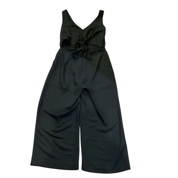 Mod Ref Paige Jumper Womens Size M Black Jumpsuit Open Tied Back Wide Leg Crop - Picture 7 of 14